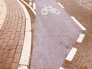 Image showing  Bike lane sign vintage