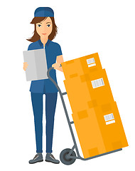 Image showing Woman delivering boxes.