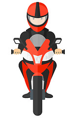 Image showing Man riding motorcycle.