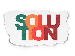 Image showing Business concept: Solution on Torn Paper background