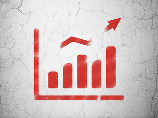 Image showing Advertising concept: Growth Graph on wall background