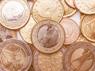 Image showing  Euro coins vintage