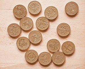 Image showing  Pound coins vintage