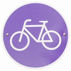 Image showing  Bike lane sign vintage