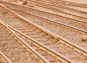 Image showing  Railway railroad tracks vintage