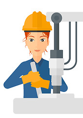 Image showing Worker working with industrial equipment.