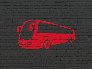 Image showing Tourism concept: Bus on wall background