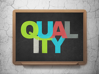 Image showing Marketing concept: Quality on School Board background