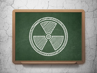 Image showing Science concept: Radiation on chalkboard background