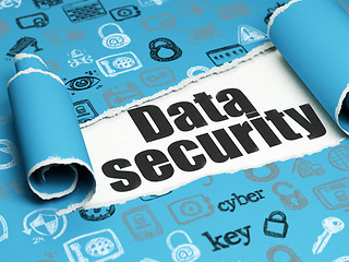 Image showing Safety concept: black text Data Security under the piece of  torn paper