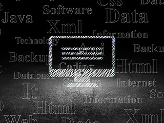 Image showing Programming concept: Monitor in grunge dark room