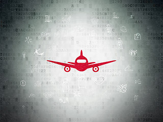 Image showing Travel concept: Aircraft on Digital Paper background