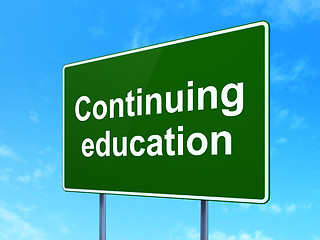 Image showing Studying concept: Continuing Education on road sign background