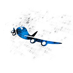 Image showing Tourism concept: Airplane on Digital background