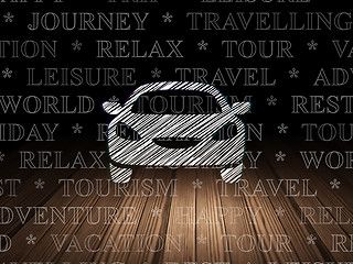 Image showing Vacation concept: Car in grunge dark room