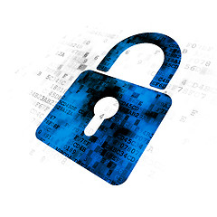 Image showing Information concept: Closed Padlock on Digital background