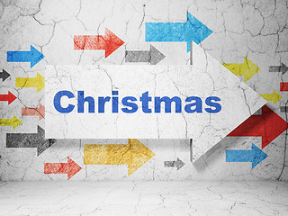 Image showing Entertainment, concept: arrow with Christmas on grunge wall background