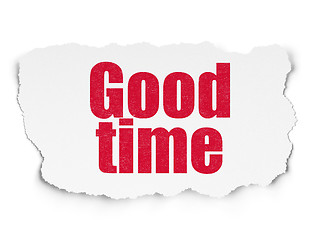 Image showing Time concept: Good Time on Torn Paper background