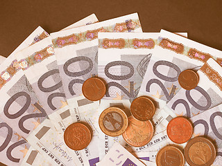 Image showing  Euro bank notes vintage