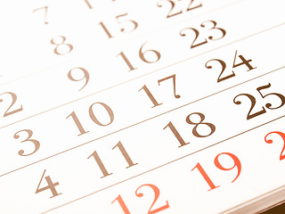 Image showing  Calendar picture vintage
