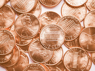 Image showing  Dollar coins background vintage