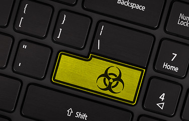Image showing Symbol on button keyboard, biohazard