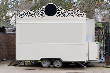 Image showing White trailer, shop on wheels