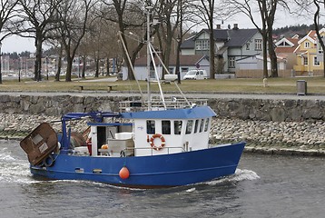 Image showing Blue fishingboat