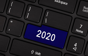 Image showing Blue button 2020