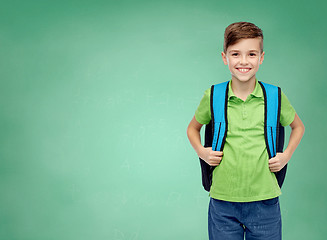 Image showing happy student boy with school bag