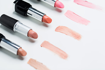 Image showing close up of lipsticks range