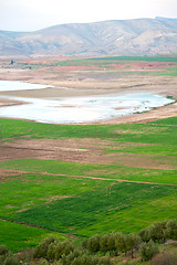 Image showing pond and lake in the   morocco land 