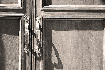 Image showing door in italy old ancian wood and trasditional  texture nail