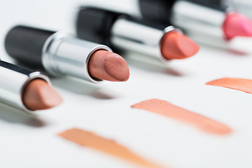 Image showing close up of lipsticks range