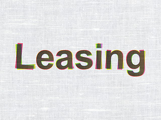 Image showing Business concept: Leasing on fabric texture background