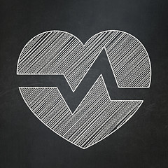 Image showing Health concept: Heart on chalkboard background