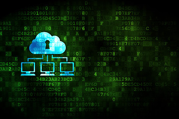 Image showing Cloud technology concept: Cloud Network on digital background