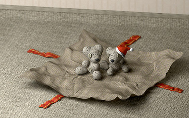 Image showing christmas teddies