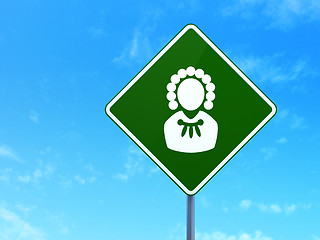 Image showing Law concept: Judge on road sign background