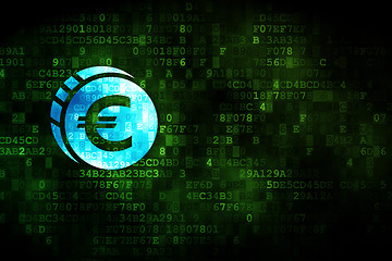 Image showing Money concept: Euro Coin on digital background