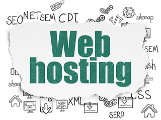 Image showing Web development concept: Web Hosting on Torn Paper background