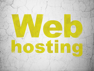 Image showing Web development concept: Web Hosting on wall background