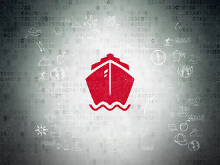 Image showing Travel concept: Ship on Digital Paper background