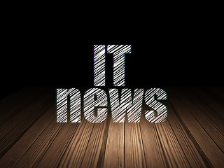 Image showing News concept: IT News in grunge dark room