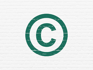 Image showing Law concept: Copyright on wall background