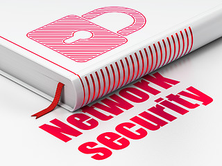 Image showing Security concept: book Closed Padlock, Network Security on white background