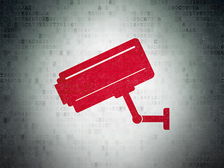 Image showing Security concept: Cctv Camera on Digital Paper background