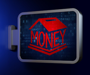 Image showing Banking concept: Money Box on billboard background