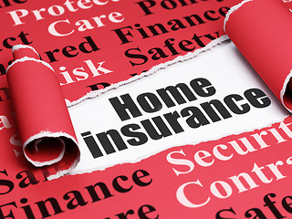 Image showing Insurance concept: black text Home Insurance under the piece of  torn paper