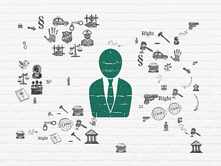 Image showing Law concept: Business Man on wall background